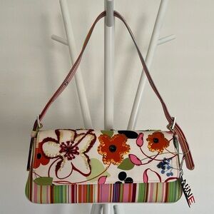 Vintage Y2K 90s Retro Far Nine Floral Multicolor Shoulder Bag with Sequins NWT